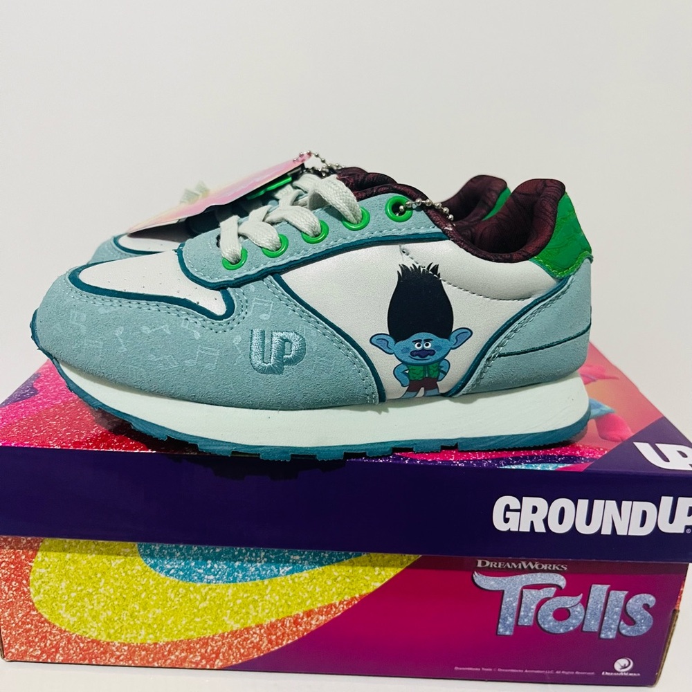 Unisex Ground Up Kids Trolls Sneakers - Blue and Green